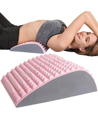 Back Stretcher Pillow - Dr. Approved for Back Pain Relief, Lumbar Support, Herniated Disc, Sciatica Pain Relief, Posture Corrector, Spinal Stenosis, Neck Pain, Support for prolonged Sitting (Pink)