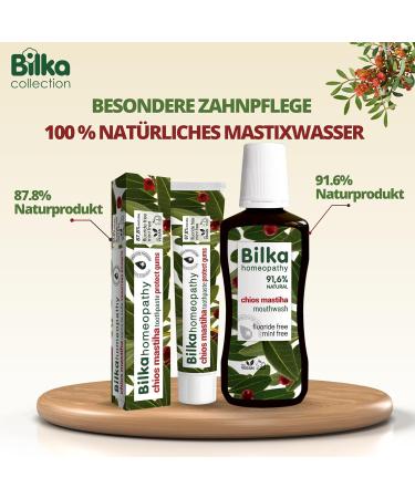 Bilka Chios Mastiha Set - Natural Toothpaste & Mouthwash | Fluoride & Menthol Free Dental Care | Plaque Reduction 75ml + 250ml - Buy Online on GoSupps.com