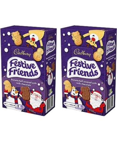 2x Cadbury Christmas Festive Friends Milk Chocolate Biscuits | Christmas Gifts | Christmas Stocking Filler | Gift For Men Women Family Boys Girls | 150g - Buy Online on GoSupps.com