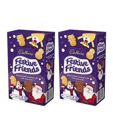 2x Cadbury Christmas Festive Friends Milk Chocolate Biscuits | Christmas Gifts | Christmas Stocking Filler | Gift For Men Women Family Boys Girls | 150g