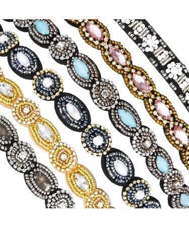 Jutom Rhinestone Beaded Headbands - Set of 6 | Elastic Crystal Stretch Hairbands for Women & Girls - Buy Online on GoSupps.com