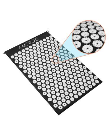 Acupressure Mat/Acupuncture Mat for Wellness, Muscle Relaxation, Back/Neck Pain Relief and Tension Release(Black) (Black)