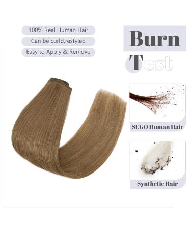 Clip-in Real Hair Extensions | 100% Remy Human Hair | Light Brown #6 | 8 Wefts | Affordable 18 (45cm) Hairpiece - Buy Online on GoSupps.com