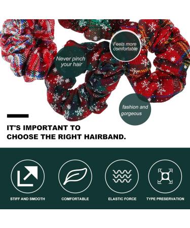 Christmas Hair Scrunchies - 5 Elastic Hair Ties for Festive Ponytails | Perfect Xmas Party Accessories - Buy Online on GoSupps.com