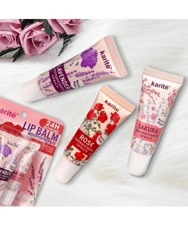 Lip Balm with Floral Fragrance - Enchanting Roses Fragrant Lavender & Elegant Plum Blossoms - Perfect Stocking Stuffers for Women & Birthday Gifts for Women 100% natural lipstick Flowers - Plum Blossom Lavender Rose - Buy Online on GoSupps.com