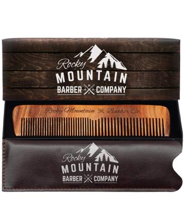 Hair Comb - Wood with Anti-Static & No Snag with Fine and Medium Tooth for Head Hair, Beard, Mustache with Premium Carrying Pouch in Design in Gift Box