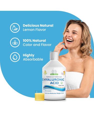 Swedish Nutra Hyaluronic Acid Liquid Supplement Pack of 500 ml 33 days supply Plus vitamin C & silica for hydration of the skin and joints Vegan and free from sugar and gluten - Buy Online on GoSupps.com