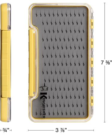 Kingfisher Slim Waterproof Fly Box Teardrop Silicone Insert Medium - 5.39 x 3.74 x 0.63 inches - Buy Online on GoSupps.com