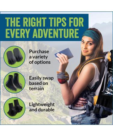 Extra Durable Rubber Replacement Tips for Trekking Poles - 4 Pack - Buy Online on GoSupps.com