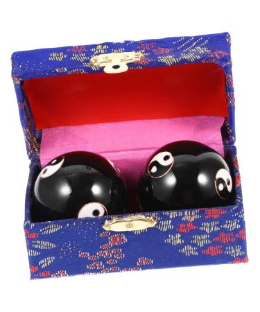 Fomiyes 2st massage globe stress balls stress balls gymnastics ball hand massage devices yoga tool massage ball hand bales massage older handballs made of metal handy metal ball brocade box