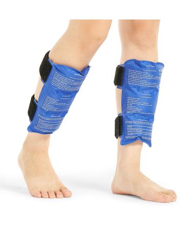 Bodyprox Shin Splint Ice Pack 2 Pack - Reusable Shin Cold and Hot Wrap for Shin Splints Pain Relief, Flexible Ice Pack for Runners