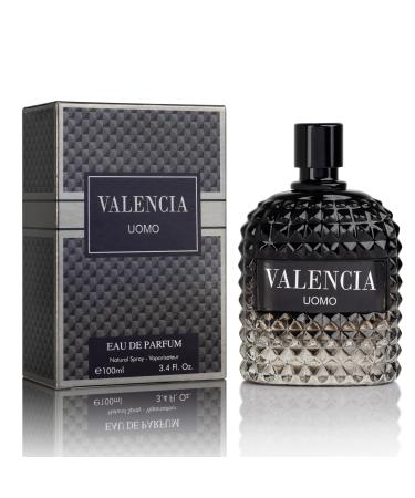Valencia UOMO for Men Eau De Parfum - Woody Aromatic Fragrance - Floral Twist Blended with a Cool Facet of Mineral Notes & Salt - Edgy yet Masculine Scent - Cologne or Everyday Use - 100ml Bottle