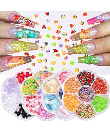 Nail Gems Nail Charms Fruit And Flower Shaped Nail Arts Slices 3D Clay Slices Mini Slices For DIY Crafts Nail Arts And Cellphone Decoration Nail Tools Nail Glitter Nail Stuff Nail Art (E One Size) 1 count (Pack of 1) E - Buy Online on GoSupps.com