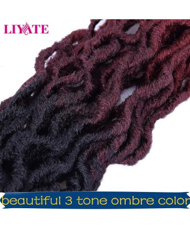 14 Inch Goddess Faux Locs Crochet Hair 6 Packs/Lot - Soft Gypsy Locs Wavy Crochet Braids Dreadlocks - 3 Tone Curly Wavy Twist Braiding Hair Extensions - African Roots Braid - 1B/99j/530 - Buy Online on GoSupps.com