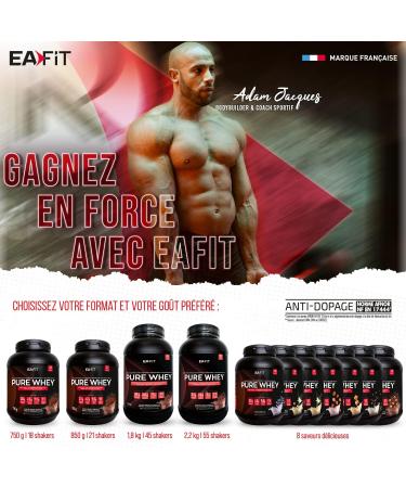  Eafit EAFIT Pure Whey Caramel 750 g - Muscle Growth - Whey Protein - Fast Assimilation - Amino Acids and Digestive Enzymes - High Amino Complex - Certified Anti-Doping - Buy Online on GoSupps.com