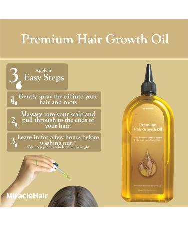 Premium Hair Growth Oil XL 170ml - Rosemary Biotin Jojoba Castor Coffee Almond Argan Baobab Peppermint Ginger & Tea Tree Oil - Hair Growth & Thickening & Loss Prevention - UK Based Brand 170ml Hair Oil - Buy Online on GoSupps.com
