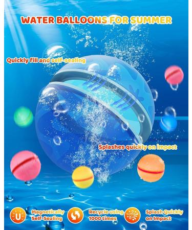 SOPPYCID Tonoviviy Water Bomb Balloons - Reusable Refillable Magnetic Balloons for Kids & Adults | Summer Pool Party & Outdoor Toy (4PCS) - Buy Online on GoSupps.com