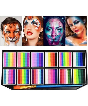 Face Makeup Palette Adult Body Paint Washable and Stain-Resistant Makeup with Markers and Brushes 12 Grids for Adults Parties Halloween Festivals Theater - Buy Online on GoSupps.com