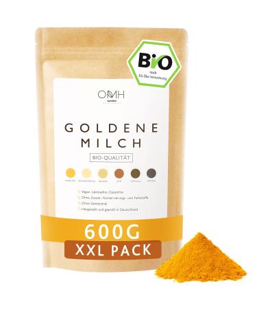 Organic golden milk 600g I turmeric Ashwagandha ginger triphala ceylon cinnamon pepper powder golden milk ayurveda finished mixture 600 g (1 Pack) - Buy Online on GoSupps.com