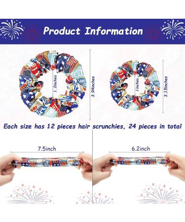 Patriotic Hair Scrunchies - 24 Piece American Flag & Heart Design for Women and Girls - Buy Online on GoSupps.com