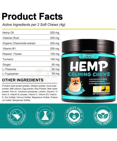 HRAMEX Calming - Food Supplement for Dogs Stress Relief No Dyes or Preservatives 110 Delicious Chicken Treats 242g (Inte) - Buy Online on GoSupps.com