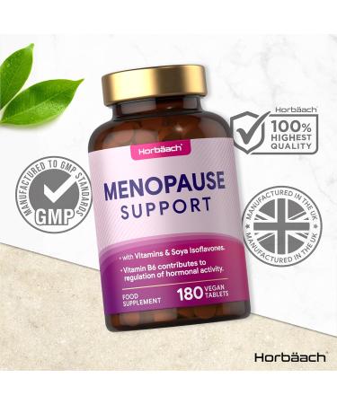 Menopause Support Tablets for Women | 180 Vegan SOYA Isoflavones & Vitamin B6 Tablets by Horbaach - Buy Online on GoSupps.com