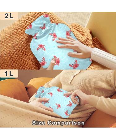NAANLE Sea Wave Crabs Hot Water Bottle - 2L Transparent Heat Bottle for Back Pain Relief & Cold Therapy Hand & Foot Warmer - Buy Online on GoSupps.com