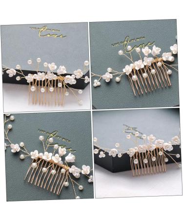 Mikinona Bridal Hair Comb Pearl Headpiece Pearl Headdress Bride Hair Comb Pearl Hair Combs Pearl Headwear Wedding Hair Comb Hair Accessories Bridal Headdress Handmade Headwear Decor - Buy Online on GoSupps.com