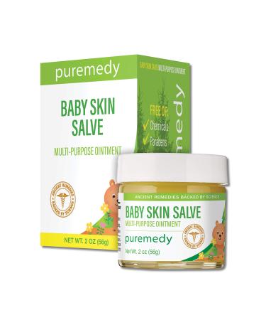 Puremedy Baby Skin Salve Multi Purpose Ointment All Natural Healing Homeopathic First Aid to Relieve Symptoms of Diaper Rash Dry Flaky Skin Bug Bite & Skin Irritations - 2 oz