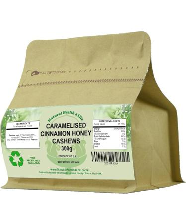 Natural Health 4 Life Caramelised Cinnamon Honey Cashews 300g - Buy Online on GoSupps.com
