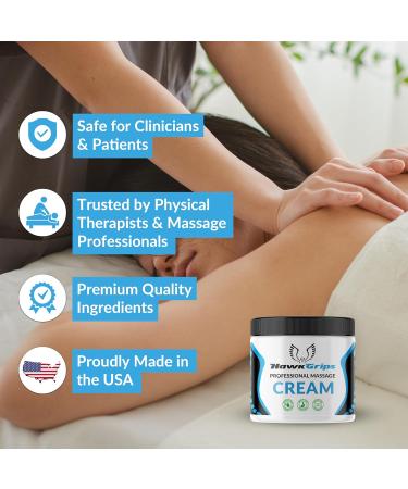 HawkGrips Professional Massage Cream 8oz Unscented with Shea Butter Muscle and Body Moisturizing Safe & Clean Ingredients Non-Greasy Non-Staining Whole Body Use - Neck Back Foot Deep Tissue 8 Fl Oz (Pack of 1) - Buy Online on GoSupps.com