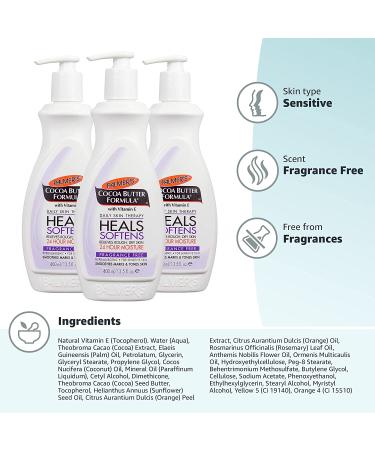 Palmer's Cocoa Butter Formula Fragrance-Free Lotion 13.5 Fl Oz - 3 Pack Best Price - Buy Online on GoSupps.com