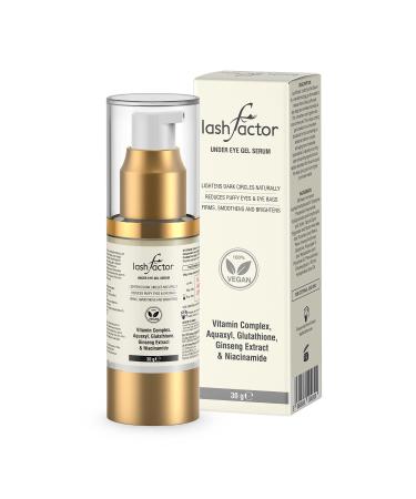 Lashfactor Under Eye Gel Serum (30g) - Hydrating Eye Serum for Dark Circles Puffy Eyes Eye Bags - Eye Bags Remover - Moisturising Eye Serum - 96% Users Reported a Reduction of Dark Circles