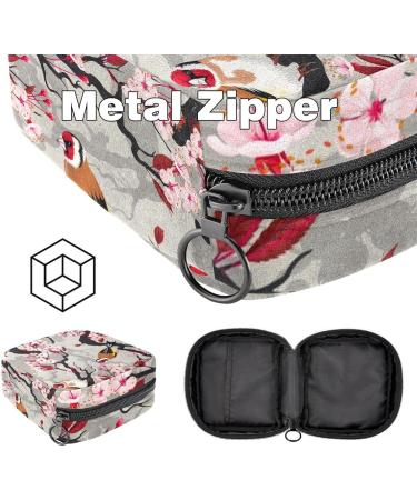 Stylish Menstruation Pad Bag with Zipper - Women's Tampon & Napkin Storage - Cherry Blossom Design - Buy Online on GoSupps.com