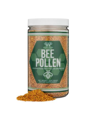 Bee Pollen Supplement - 1lb (16 OZ) of Raw Bee Pollen Granules (151 Servings of 3 Grams Each with Scoop) Superfood High in Vitamins Minerals and Protein by Double Wood