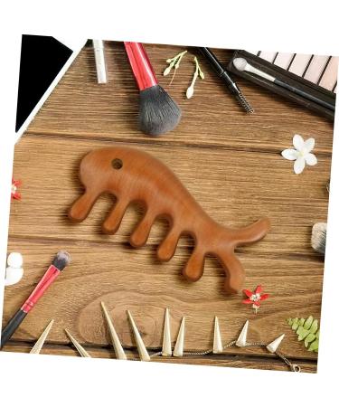Frcolor 2-St Fish Shape Massage Comb | Comfortable Head & Skin Massage Tool | Gua Sha Wooden Hair Comb for Men & Women - Portable Massage Solution - Buy Online on GoSupps.com