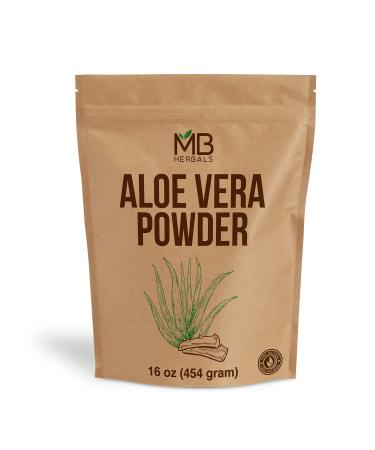 MB Herbals Aloe Vera Powder 16 oz / 1 LB | Aloe barbadensis Powder | Natural Skin Moisturizer | Promotes Hair Growth | for External Use Only