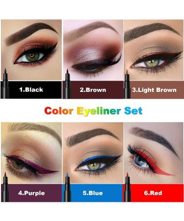 12 Colors Matte Liquid Eyeliner Set - Long Lasting Waterproof Eye Liner Pen - Colored Eyeliner Pencil for Bright and Colorful Look - Buy Online on GoSupps.com