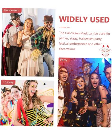 Garneck Fuchsmaske Half Face Cosplay Mask | White Japanese Fox Masquerade Mask for Parties & Festivals | Anbu Fox Dress Up Decoration - Buy Online on GoSupps.com