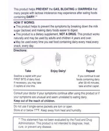 Guardian Dairy Relief Fast Act Caplets 9000 FCC Lactase Enzyme (60 Caplets) - Buy Online on GoSupps.com