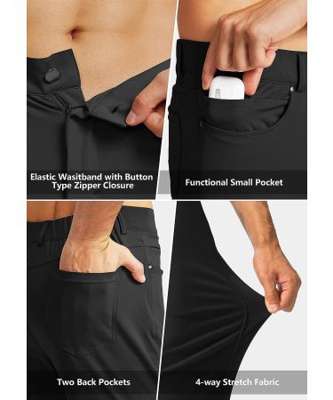 Men's Stretch Golf Pants - 6 Pocket Slim Fit Dress Pants for Travel & Work - Black - XL - Buy Online on GoSupps.com