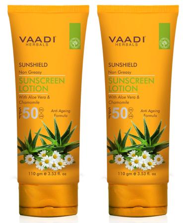 Vaadi Herbals Sunscreen Lotion SPF-50 110g (Pack of 2)