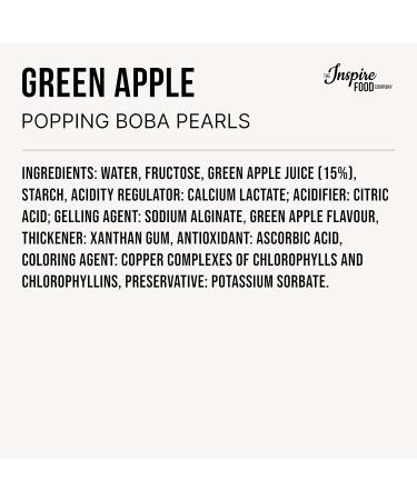 Popping Boba Pearls for Bubble Tea - 450gm | Green Apple Flavor | Bursting Fruit Juice Pearls | Vegan & Gluten-Free - The Inspire Food Company - Buy Online on GoSupps.com