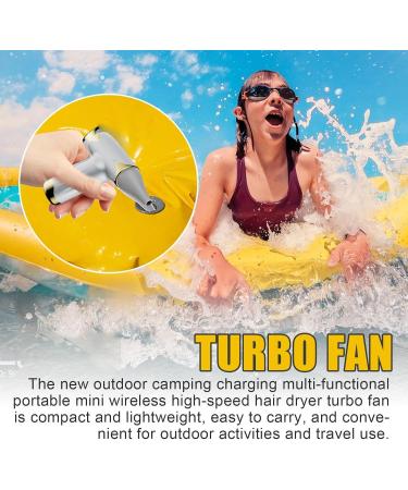 Cordless Turbos Fan | Personal Blower | Rechargeable Hair Dryer - Cordless Handheld Portable Personal Fan Rechargeable Wireless Hair Dryer with Strong Winds for Outdoor Activities - Buy Online on GoSupps.com