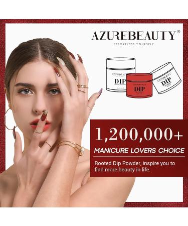 AZUREBEAUTY Dip Powder Nail Set - 6 Colors Fall Winter Kit for Manicure DIY Salon - Red Burgundy Rose Apple Berry Sparkle Snow White Silver Glitter - Valentine's Day Gift - No Lamp Cure - Buy Online on GoSupps.com