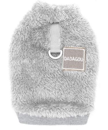 Zunea Fleece Winter Jacket for Small Dogs - Warm & Cozy Gray XL Coat with D-Ring for Cold Weather - Perfect for Chihuahuas & Cats - Buy Online on GoSupps.com