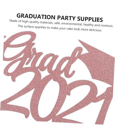 CHILDWEET 1 Set 20 Pcs 2021 Graduation Cake Insert Cake Topper Car Topper Congrats Grad Party Supplies Fruit Cake Decor Graduation Party Supplies Dessert Graduation Hat Paper Golden 20x14cm - Buy Online on GoSupps.com