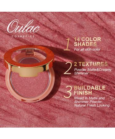 Oulac Rouge Powder Blush - Gentle Shimmer Highly Pigmented Vegan & Cruelty-Free - 1 Pack 4.8g Love Potion (F02) - Buy Online on GoSupps.com