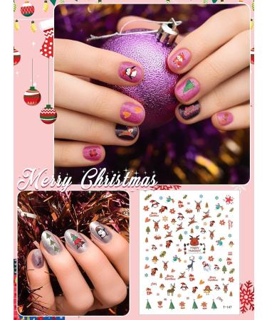 Kalolary 1400+ Patterns Christmas Nail Art Stickers Self-Adhesive 3D Nail Decals Christmas Nail Art Designs Snowflake Tree Reindeer Santa Elements for Christmas Theme Nail Art Decoration (15 Sheets) - Buy Online on GoSupps.com