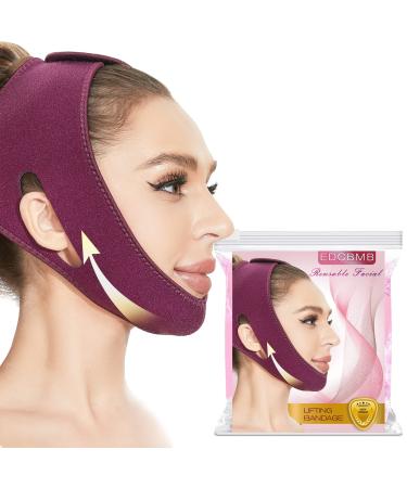 Double Chin Reducer,Face Slimming Strap,V line Lifting Mask,Eliminator, Remover,Tape,V Shaped Belt Facial for Women and Men,Reusable-EDCBMB